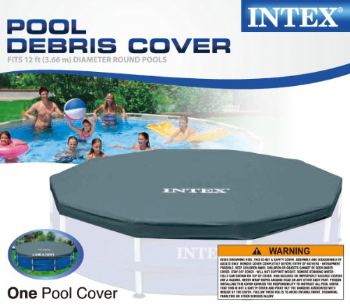 Intex 12 Foot x 30 In. Above Ground Pool & Intex 12 Foot Round Pool Cover