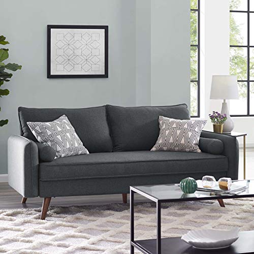 Modway Revive Contemporary Modern Fabric Upholstered Sofa In Gray