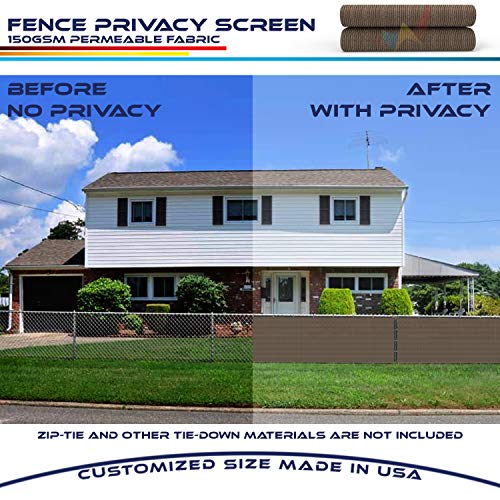 Windscreen4less Heavy Duty Privacy Screen Fence in Color Solid Black 8' x 116' Brass Grommets w/3-Year Warranty 150 GSM (Customized Size)