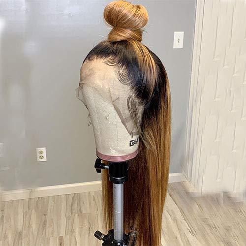 1B/27 Ombre Color Lace Front Wigs Human Hair for Black Women Bleached Knots Straight Brazilian Remy Hair Wigs With Baby Hairs Pre Plucked (12)