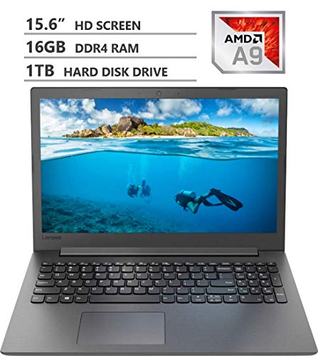 Lenovo Ideapad 15.6" HD Energy-efficient LED-Backlit Display Laptop, AMD A9-9425 Dual-Core Processor Up to 3.70GHz, 16GB Memory, 1TB Hard Disk Drive, Wireless-AC, Bluetooth, Windows 10 Home, Black