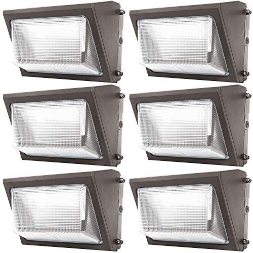 Sunco Lighting 80W LED Wall Pack, Daylight 5000K, 7600 LM, HID Replacement, IP65, 120-277V, Bright Consistent Commercial Outdoor Security Lighting - ETL, DLC Listed (6 Pack)