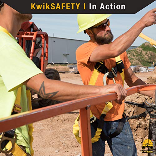 KwikSafety (Charlotte, NC) TYPHOON (4 PACK) ANSI Fall Protection Full Body Safety Harness Personal Protective Equipment Dorsal Ring Side D-Rings Grommet Leg Straps Tool Lanyard Bolt Pouch Construction