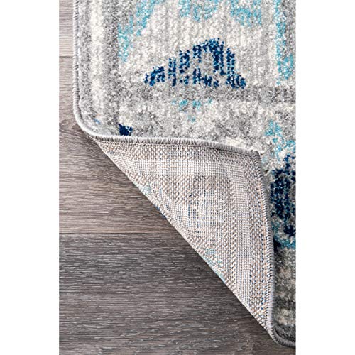 nuLOOM Kiyoko Vintage Floral Area Rug, 6' 7" x 9', Blue