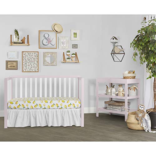 Dream On Me Ridgefield 5 in 1 Convertible Crib in Blush Pink & White