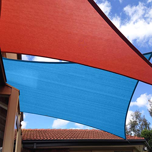 TANG Sunshades Depot Blue 14' x 14' Sun Shade Sail Permeable Canopy Cover Customize Commercial Standard 180 GSM HDPE