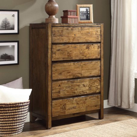 Bryant Collection Solid Wood Dresser in Rustic Brown Finish