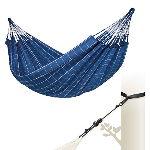 LA SIESTA Brisa Marine - Weather-Resistant Double Classic Hammock with Tree Strap Suspension Kit