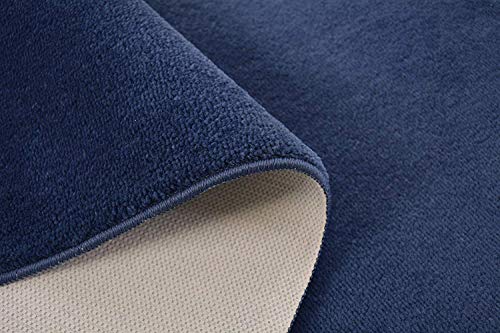 Custom Size Runner Rug Solid Color Roll Runner 26 Inch Wide x Your Length Size Choice Slip Skid Resistant Rubber Back 3 Color Options Euro Collection (Royal Navy Blue, 20 ft x 26 in)