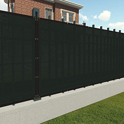 Patio Paradise 6' x 96' Dark Green Fence Privacy Screen, Commercial Outdoor Backyard Shade Windscreen Mesh Fabric with Brass Gromment 88% Blockage- 3 Years Warranty (Customized