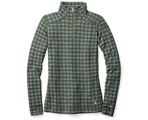 Smartwool Women’s Base Layer Top - Merino 250 Wool Pattern Active 1/4 Zip Outerwear Lochness Medium