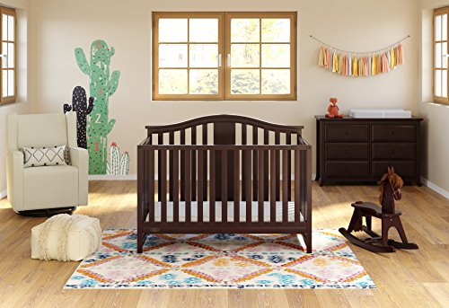 Graco Solano 4in1 Convertible Crib With Mattress, Espresso, Converts to Toddler Bed/Full Bed