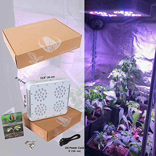 LEDTonic Z5 - 118W LED Grow Light Veg/Bloom - Full Spectrum Quiet, Cool Lamp for Indoor Growing - Perfect for M Tent and 1-4 Large Plants - 630 PPFD at 18" - 3-Year 100% Diode Warr, Lifetime Supp