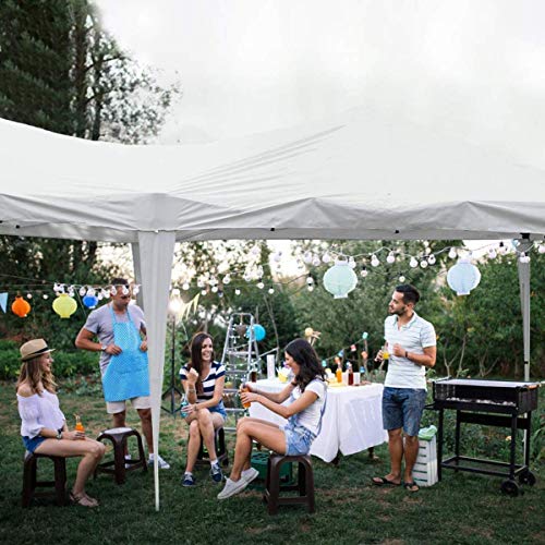 10'x30' Party Canopy Tent Outdoor Wedding Waterproof Gazebo Pavilion w/5 Removable Sidewalls Heavy Duty Camping Shelter BBQ Pavilion Canopy, White