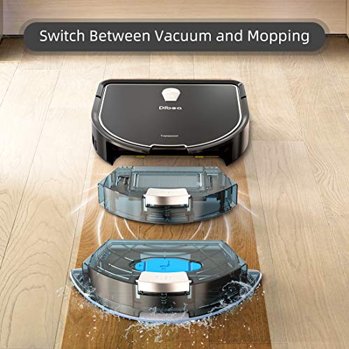 Dibea Upgraded Robotic Vacuum and Mop Cleaner, Strong Suction Self-Charging Robot Vacuum Cleaner for Pet Hair, Carpet & Hard Floor