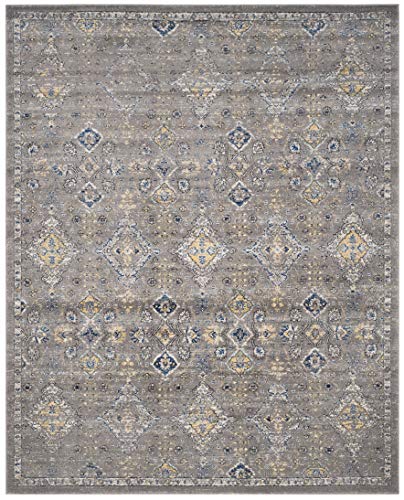 Safavieh Evoke Collection EVK224G Contemporary Dark Grey and Yellow Area Rug (9' x 12')