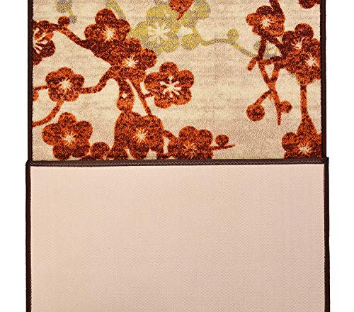 RugStylesOnline Custom Size Runner Flower Blossom Scroll Floral Design Roll Runner 26 Inch Wide x Your Length Size Choice Slip Skid Resistant Rubber Back (Cream Multi Color, 42 ft x 26 in)