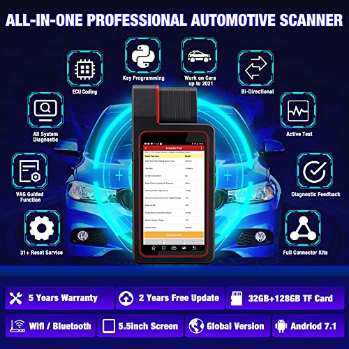 2021 New LAUNCH X431 Diagun V Bidirectional Scan Tool All System Diagnostic Tool with ECU Coding,Key Program,Active Test,31+ Reset Service,Guided Function,AutoAuth for FCA SGW,Same Functions as X431 V