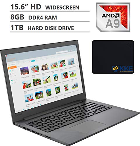 Lenovo Ideapad 130 Laptop, 15.6" HD LED-Backlit Widescreen, AMD A9-9425 Dual-Core Processor up to 3.7GHz, 8GB RAM, 1TB HDD, HDMI, Wireless-AC, Bluetooth, Windows 10 Home, Black, KKE Mousepad Bundle