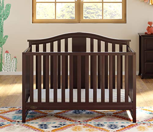 Graco Solano 4in1 Convertible Crib With Mattress, Espresso, Converts to Toddler Bed/Full Bed