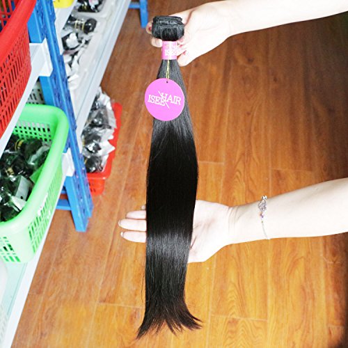 ISEE Hair 8A Peruvian Remy Hair Silky Straight Hair Weave 100% Unprocessed Peruvian Straight Hair 3 Bundles Natural Color 20inches