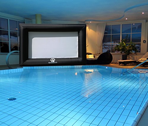 Outdoor Movie Screen – 16 FT Inflatable Projector Screen – Family Screen Tent + Printable Party Theme Movie Ticker Templates – Lightweight & Easy to Inflate – Family Pool Canvas Tent by Nozzco
