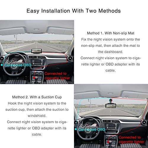 LANMODO Car Night Vision Front and Rear Dual Camera,Waterproof 8.2" HD Screen 1080P Full-Color Image Active Infrared Backup Camera Sony DSP Chip Inside,Night View Distance up to 984 ft/300M