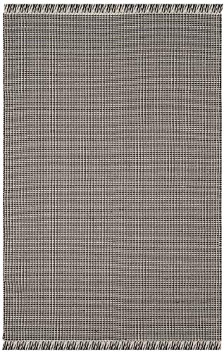 Safavieh Montauk Collection MTK340D Handmade Flatweave Cotton Area Rug, 6' x 9', Ivory / Black