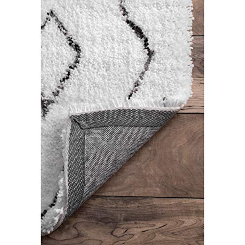 nuLOOM Lauren Lattice Shag Rug, 6' x 9', White