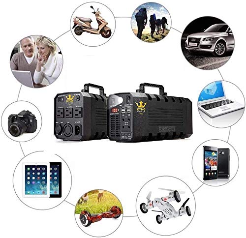 Kyng 500W Portable Power Station Solar Generator Lithium Battery 110V/500W Pure Sine Wave AC-DC-Solar Charge, USB, LED Light, 12V Car, Emergency Power, Camping 288wh
