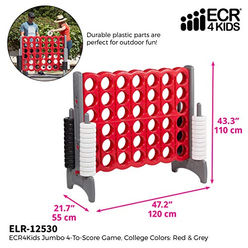ECR4Kids Jumbo 4 To Score Giant Game Set Backyard Games Indoor/Outdoor Connect All 4 Adult & Family Fun Game