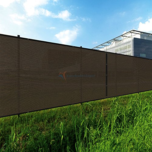 TANG Sunshades Depot 8'FTx97'FT Brown Privacy Fence Screen Temporary Windscreen Park Tennis Court School Home 150 GSM Heavy Netting Fence Cover 88% Privacy Blockage Excellent Airflow 3 Years Warranty