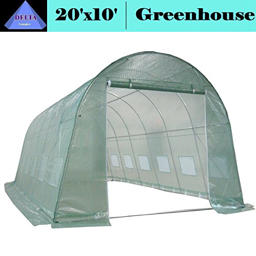 DELTA Canopies - Large Heavy Duty Green House Walk in Greenhouse Hothouse 20' X 10' 125 Pounds