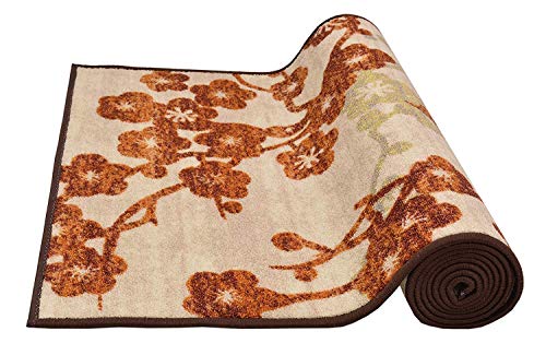 RugStylesOnline Custom Size Runner Flower Blossom Scroll Floral Design Roll Runner 26 Inch Wide x Your Length Size Choice Slip Skid Resistant Rubber Back (Cream Multi Color, 42 ft x 26 in)