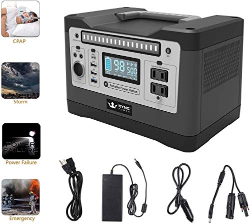 KYNG Portable Power Station Solar Generator Backup Lithium Battery Pure Sine Wave AC Outlet 1000w peak Emergency Power Supply