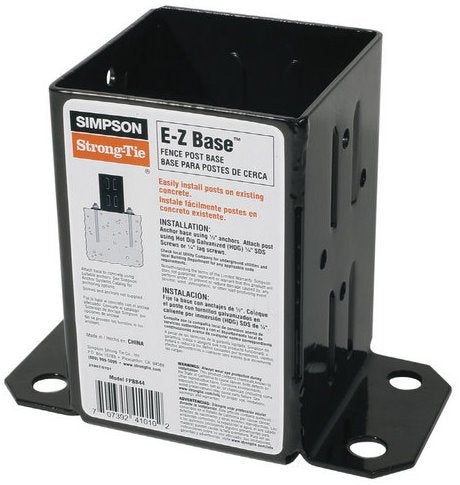 10 Pack Simpson Strong Tie FPBB44 E-Z Base 4x4 Post Base with Black Finish