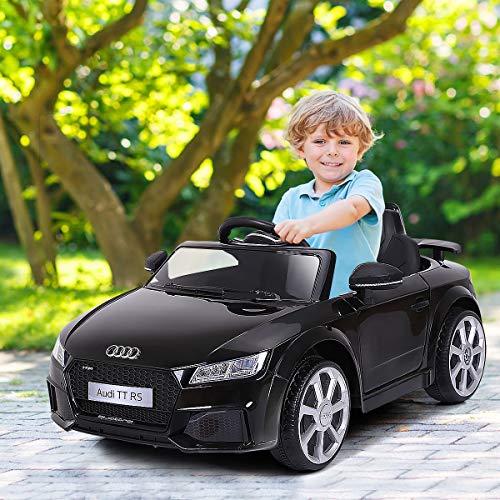 Costzon Kids Ride On Car, 12V Licensed Audi TT RS, Remote Control Manual Two Modes Operation, MP3 Lights (Deluxe Black)