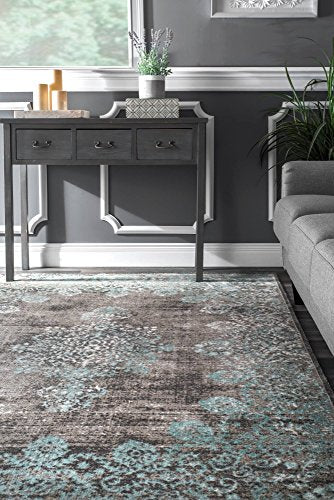 nuLOOM Lacy Vintage Floral Area Rug, 12' x 15', Teal