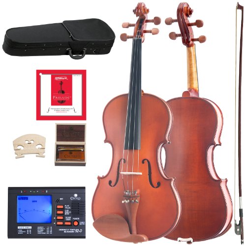 Cecilio CVA-400 Solidwood Viola with D'Addario Prelude Strings, Size 16-Inch