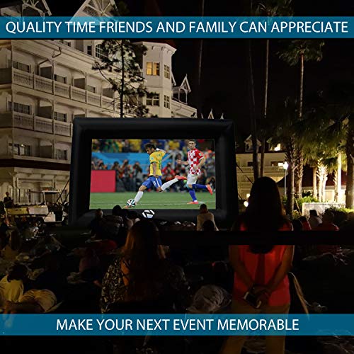 Outdoor Movie Screen – 16 FT Inflatable Projector Screen – Family Screen Tent + Printable Party Theme Movie Ticker Templates – Lightweight & Easy to Inflate – Family Pool Canvas Tent by Nozzco