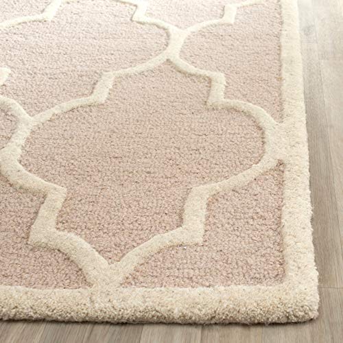 Safavieh Cambridge Collection CAM134J Handmade Moroccan Wool Area Rug, 8' x 8' Square, Beige/Ivory