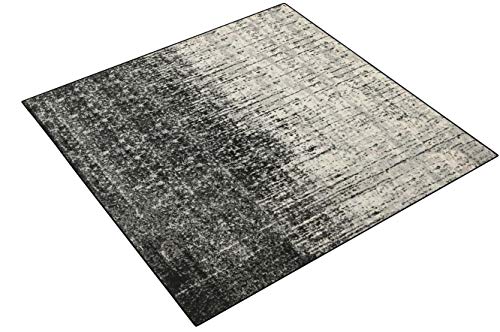 Safavieh Retro Collection RET2770-9079 Modern Abstract Black and Light Grey Square Area Rug (8' Square)