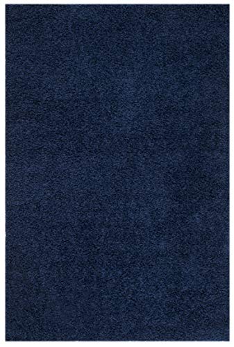 SAFAVIEH Athens Shag Collection SGA119N Non-Shedding Living Room Bedroom Dining Room Entryway Plush 1.5-inch Thick Area Rug, 10' x 14', Navy