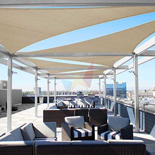 Windscreen4less 24' x 24' x 34' Right Triangle Sun Shade Sail with 8 inch Hardware Kit - Wide Grey Stripes/White Stripes Durable UV Shelter Canopy for Patio Outdoor Backyard - Custom