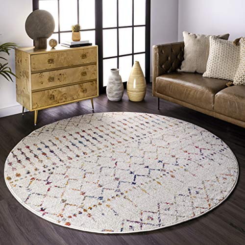 nuLOOM Moroccan Blythe Area Rug, 10' Round, Light Multi