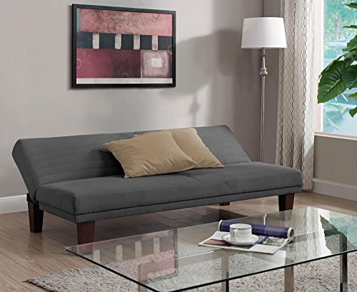 DHP Dillan Convertible Futon with Microfiber Upholstery, Grey