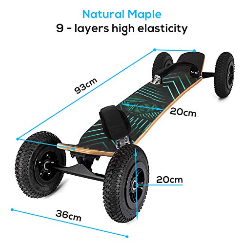 Hi-Na Mountain Board All Terrain Skateboard Kiteboard Cross Country  Big Wheel Downhill Longboard w/ Bindings