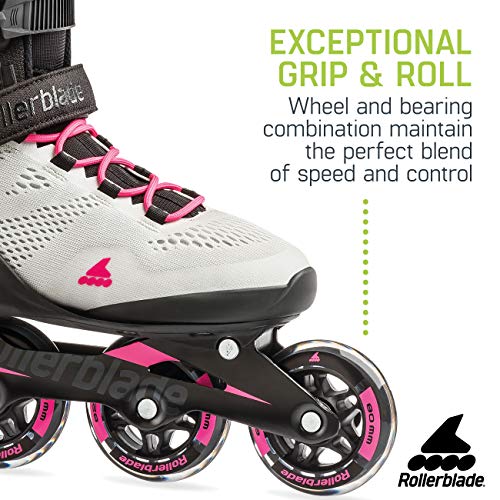 Rollerblade Macroblade 80 Women's Adult Fitness Inline Skate, Cool Grey/Candy Pink, 6 (07955300500)