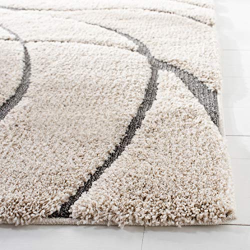 Safavieh Florida Shag Collection SG471-1180 Cream and Grey Area Rug (8' x 10')