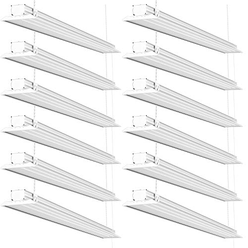 Sunco Lighting 7 Pack LED Flat Shop Light, 4 FT, 40W=230W, 5000K Daylight, Clear Lens, Linkable, Double Integrated LED, Mounting Equipment Included - ETL + Energy Star